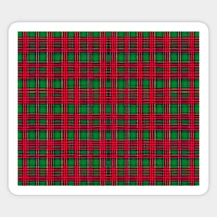 Red and Green Aesthetic Plaid Pattern Sticker